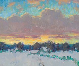 Scott Switzer Sunset over Winter Landscape, 1990