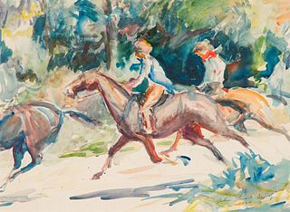 John Steuart Curry Men on Horses, 1924