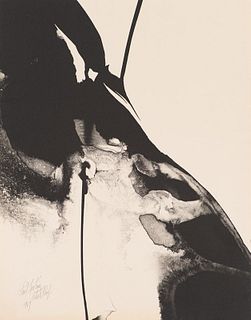 Paul Jenkins No. 3 Lithograph from Alternate Black and White Portfolio, 1969