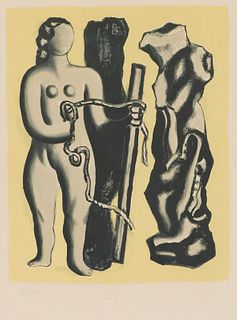 Fernand Léger Femme Sur Fond Jaune (S. 118), 1952