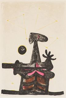 Rufino Tamayo Hombre, Luna y Estrellas (Perada 30), 1950