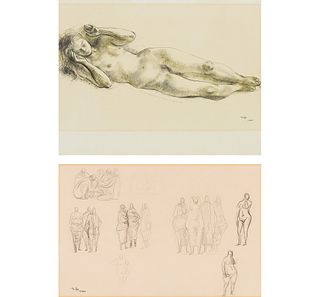 Francisco Zúñiga (2) Nude & Sketch for Sculpture