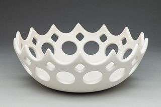 Pierced White Crown Bowl