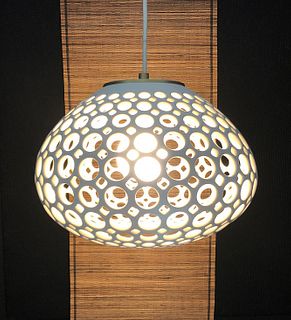 Pierced White Round Pendant Lamp