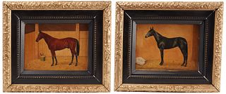 Pair of Folk Art Horse Paintings