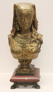 Antique Gilt Bronze Egyptian Revival Bust On