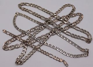 JEWELRY. Men's Sterling Chain Grouping.
