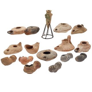 Group of Roman, Helenistic, and Byzantine Ceramic Oil Lamps