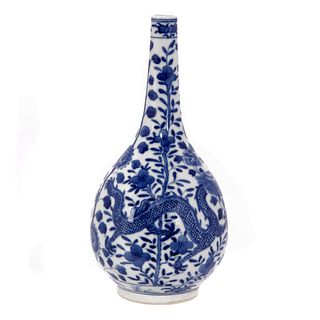 Underglaze Blue Bottle Vase, 19th Century