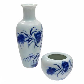  After Wang Bu (1898–1968): Two Underglaze Blue Porcelains