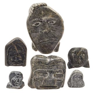 Six Inuit Stone Carvings