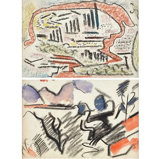 Earle Loran, Abstract Landscapes (a pair)