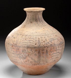 Large Indus Valley Bichrome Jar w/ Animal Motif