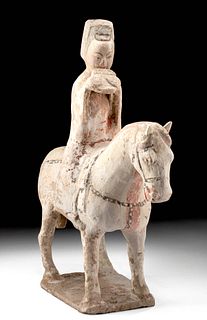Chinese Tang Dynasty Polychrome Horse and Rider