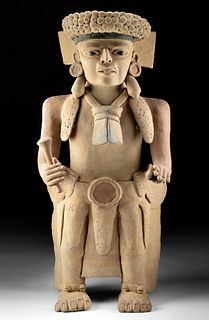 Monumental Veracruz Terracotta Standing Dignitary