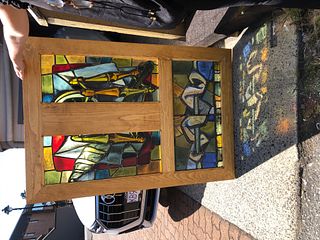 Signed Max Ingrand Stain Glass Window French C.1955