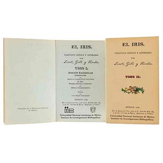 Linati, Galli y Heredia. El Iris. Periódico Crítico y Literario. México, 1986. 1era edición facsimilar. Edición de 1,000 ejemplares.