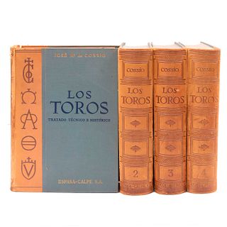 Los Toros. Tratado Técnico e Histórico. Madrid: Espasa Calpe, 1961 - 1964. Tomos I - IV. Piezas: 4.