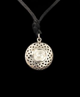  UNKNOWN, Sun Pendant with Cord Necklace and Octagonal Keepsake Stone Box