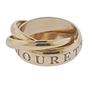 Cartier Or Amour Et Trinity 18K Gold Band Ring Size 51