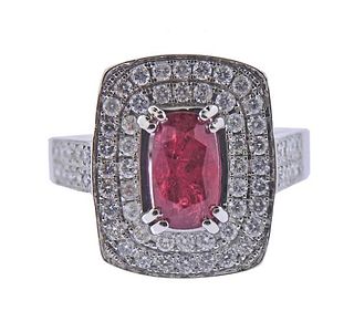 GIA No Heat Ruby 18K Gold Diamond Ring