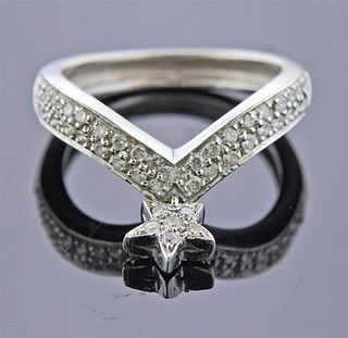 18K Gold Diamond Star Charm Ring