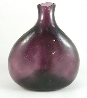 19th c. Amethyst glass flask