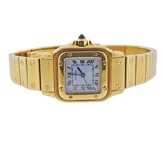 Cartier Santos 18k Gold Watch 