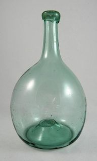19th c. aqua glass decanter