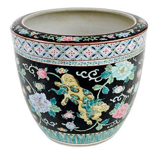Chinese Famille Noir Porcelain Planter 