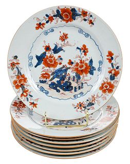 Set of Eight Chinese Imari Porcelain Plates