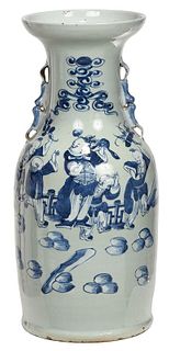 Chinese Export Blue and Celadon Vase