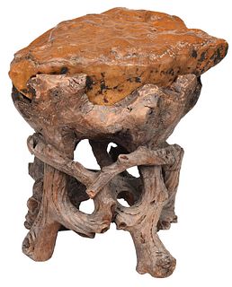 Scholar's Stone with Carved Wood Stand