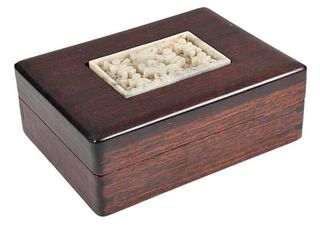 Asian White Hardstone Carving with Lidded Box