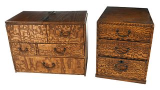 Two Small Japanese Tansu Chests