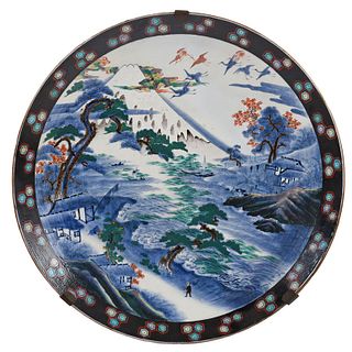 Monumental Imari Charger with Landscape