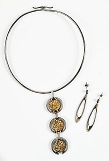 Danish Silver Necklace and Earring Set