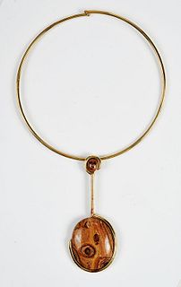 14kt. German Petrified Wood Necklace