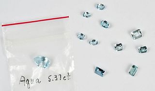 Large Group Loose Aquamarine Gemstones