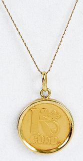 24kt. Medallion and Gold Necklace