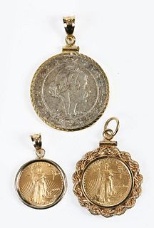 Three Coin Pendants