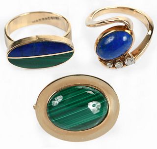 Three Pieces Gemstone Jewelry