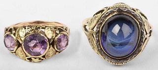 Two Antique 14kt. Rings