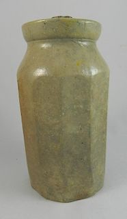 Salt glaze stoneware covered jar