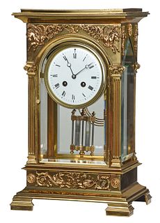 French Crystal Regulator Mantel Clock