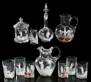 11 Pieces Mary Gregory Glass