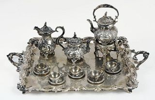 Miniature Silver Tea Set with Tray