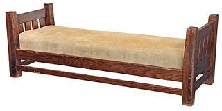 L. and J.G. Stickley Arts and Crafts Oak Daybed