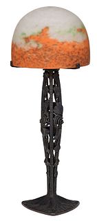 Muller FrŠres Art Nouveau Iron Table Lamp