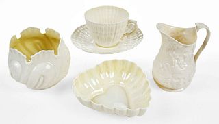 28 Piece Set of Cream Glazed Belleek Porcelain